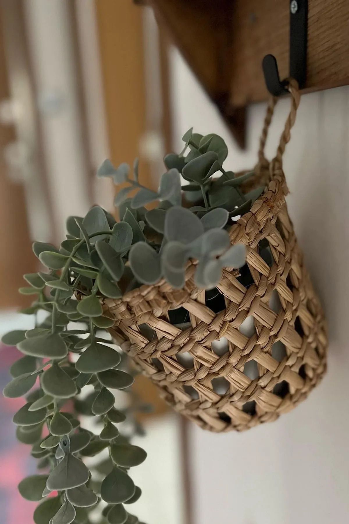 Dekoratif Çok Amaçlı Doğal El Yapımı Hasır Saksı Sepet / 10x10 cm