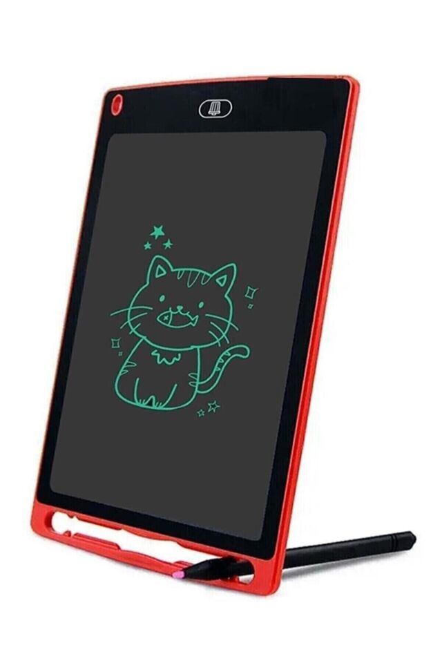 Dijital Kalemli Çizim Yazı Tahtası Not Yazma Eğitim Tableti Writing Tablet 8,5 Inç Kırmızı