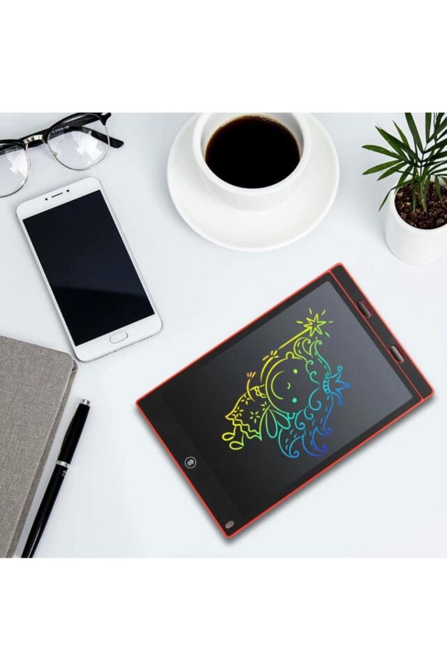 Dijital Kalemli Çizim Yazı Tahtası Not Yazma Eğitim Tableti Writing Tablet 8,5 Inç Kırmızı