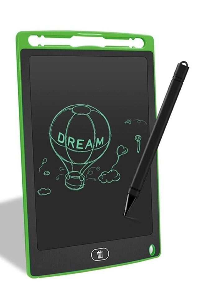 Dijital Kalemli Çizim Yazı Tahtası Not Yazma Eğitim Tableti Writing Tablet 8,5 Inç Yeşil