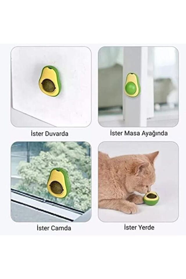 Busstier Avokado Kedi Nanesi Kedi Otu Topu Kedi Oyuncağı Yapışkanlı Catnip