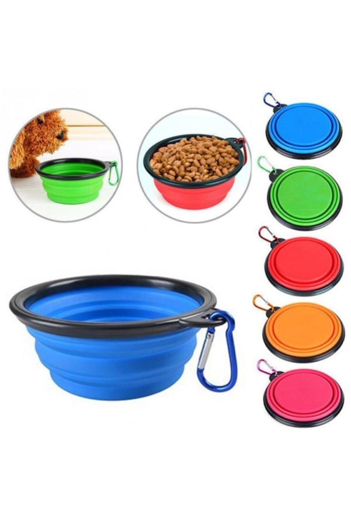 Katlanabilir Seyahat Silikon Köpek Mama Kabı 12 Oz 350 ml - KKMK-92