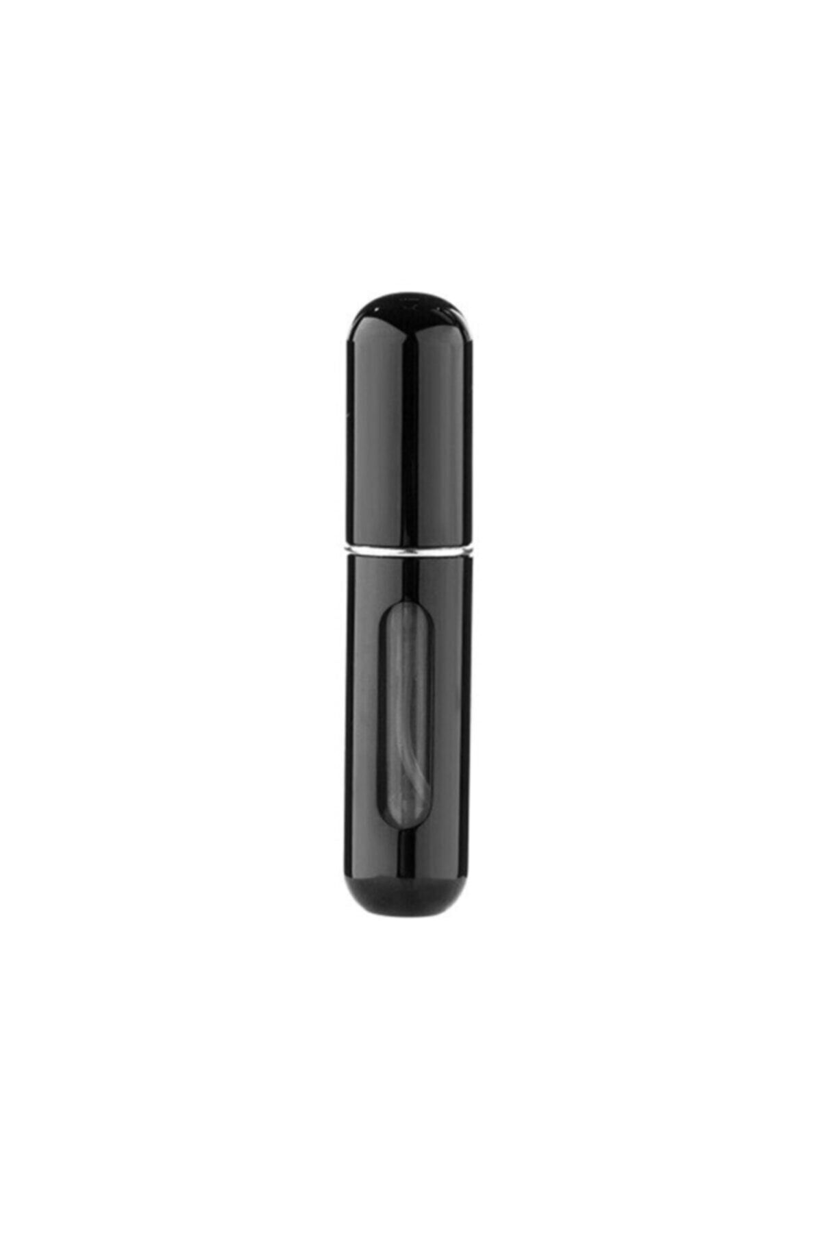 Siyah Cep Parfüm Şişesi Atomizer Seyahat Parfüm Şişesi Cep Kolonya Şişesi 5 ml siyah - Tek Ebat