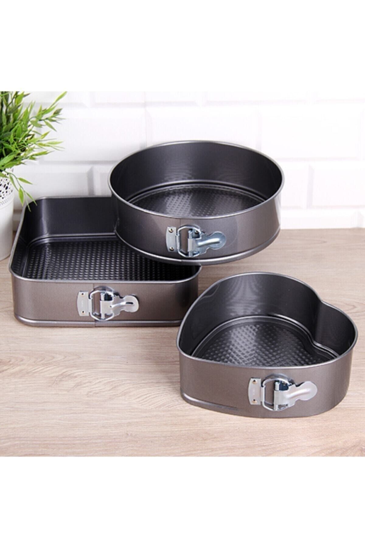 Fame Kitchen 3lü Kelepçeli Yanmaz Yapışmaz Teflon Kek Kalıbı Seti Ün 68