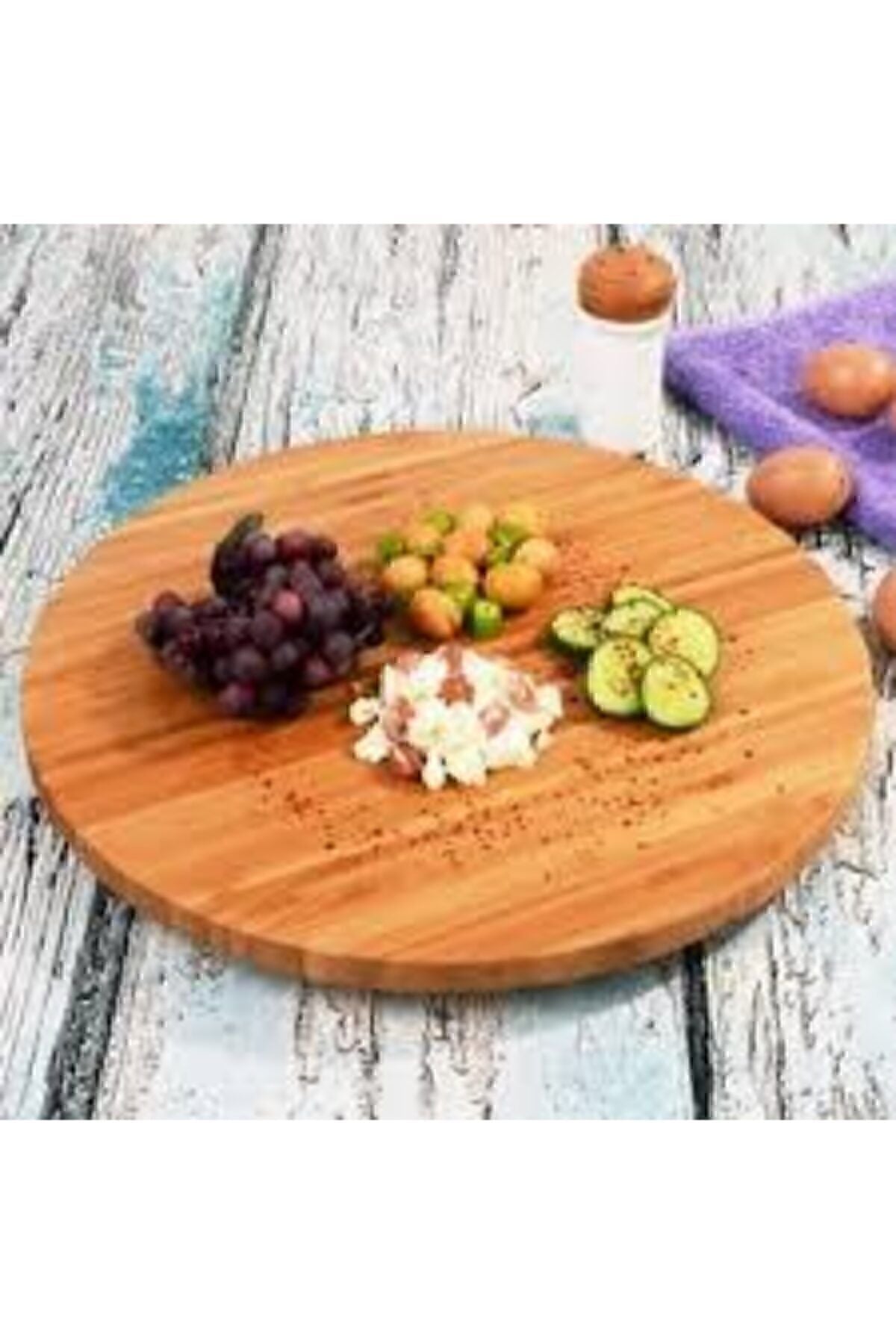Bambu Dönerli Yuvarlak 30 Cm Servis-sunum-pizza Tepsisi