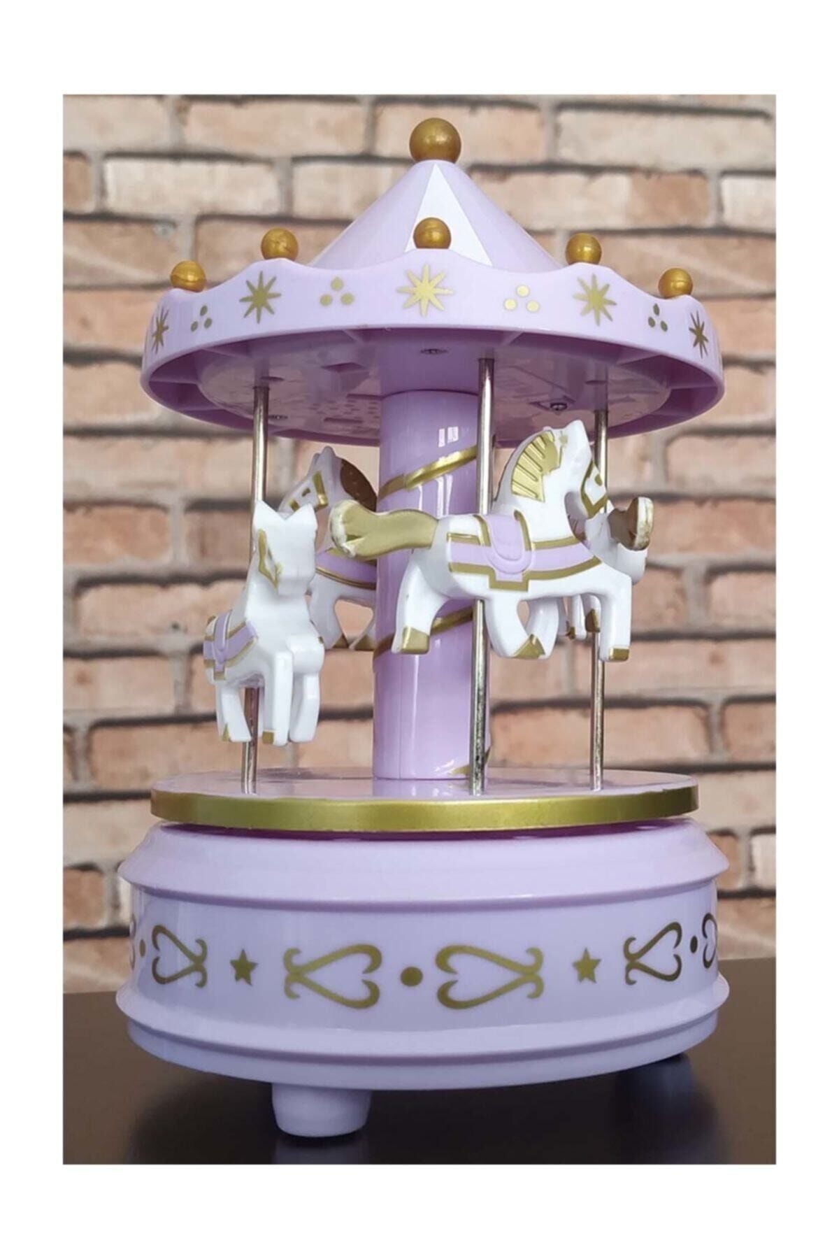 Müzik Kutusu Dekoratif Nostaljik Atlı Karınca Dekoratif Müzik Kutusu Mor