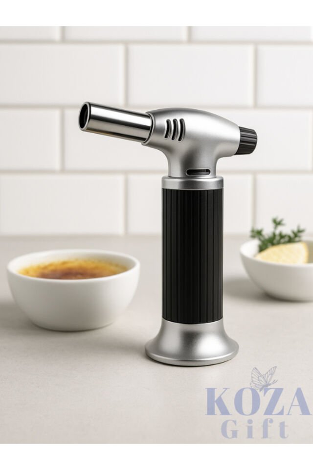 1300derece Pürmüz Alevli Çakmak Isı Tabancası Metal Gövde Mutfak Kamp Çakmağı