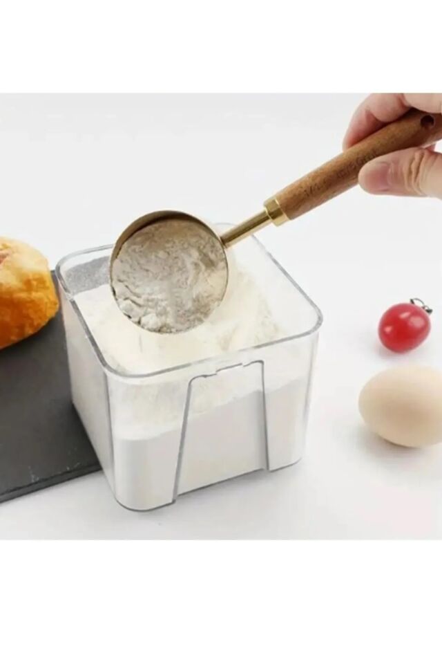 4 Adet Büyük Boy Paslanmaz Çelik Ahşap Saplı Pinterest Ölçü Kaşığı Seti Ölçü Kabı