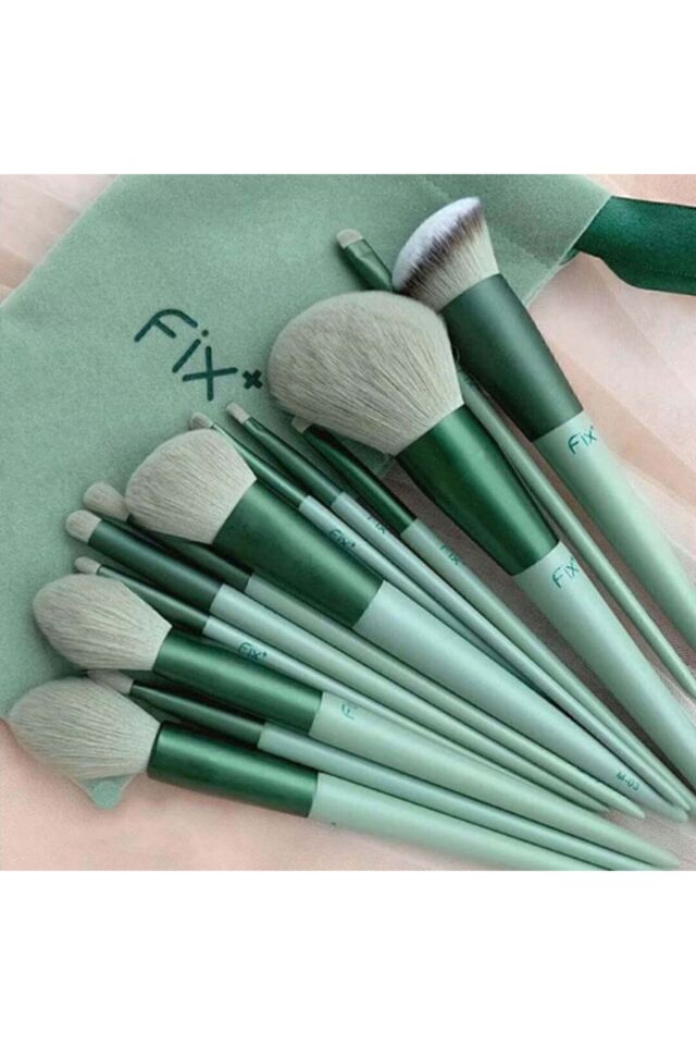 Özel Keseli 13'lü Fix Fırça Seti Yeşil