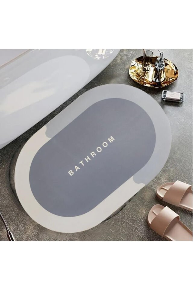 Şık Tasarım Sihirli Su Emici Banyo Lavabo Tuvalet Paspası Kaymaz Tabanlı Abdest Paspası