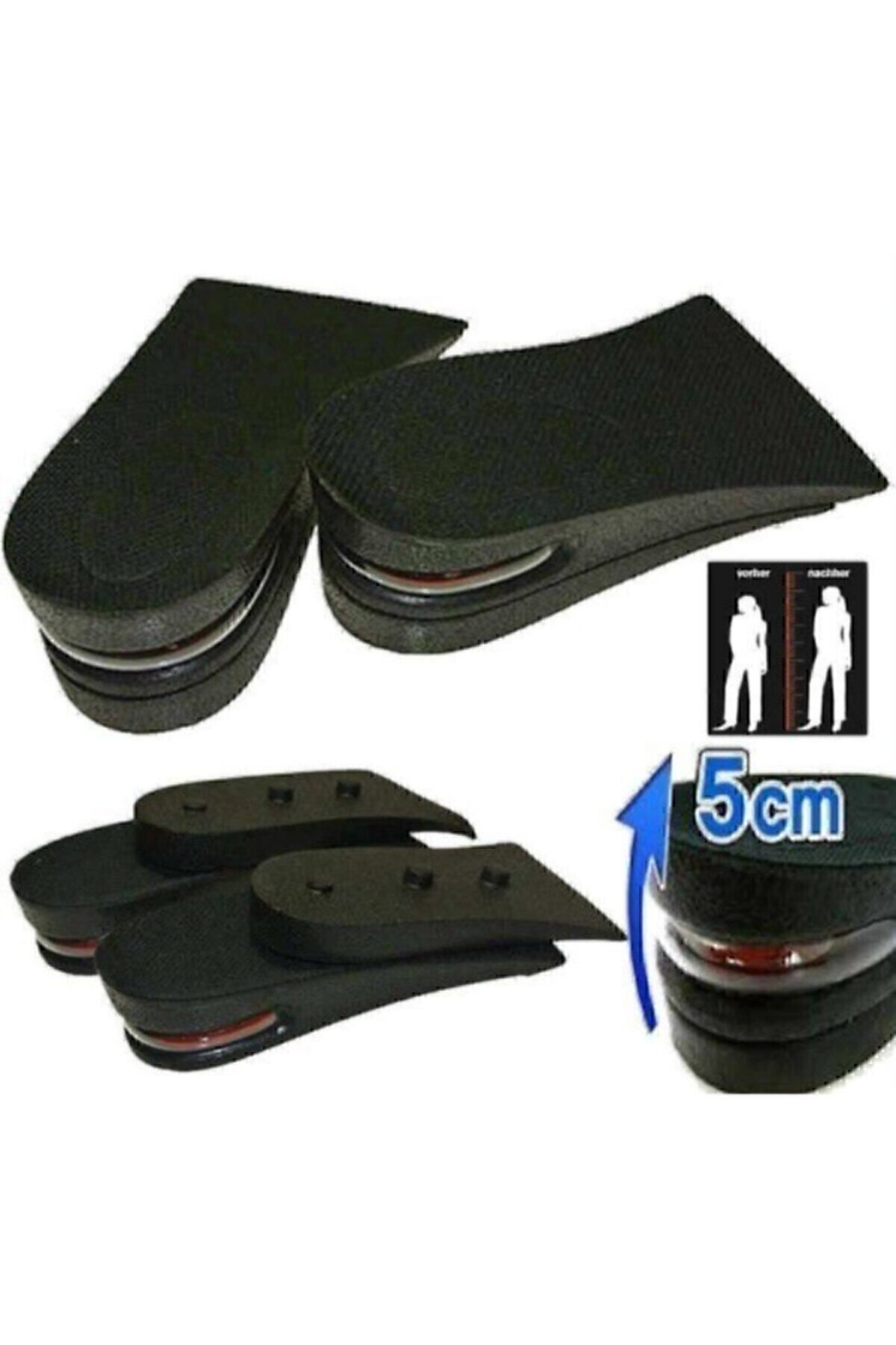 5 Cm Hava Yastıklı Boy Uzatıcı Tabanlık Siyah
