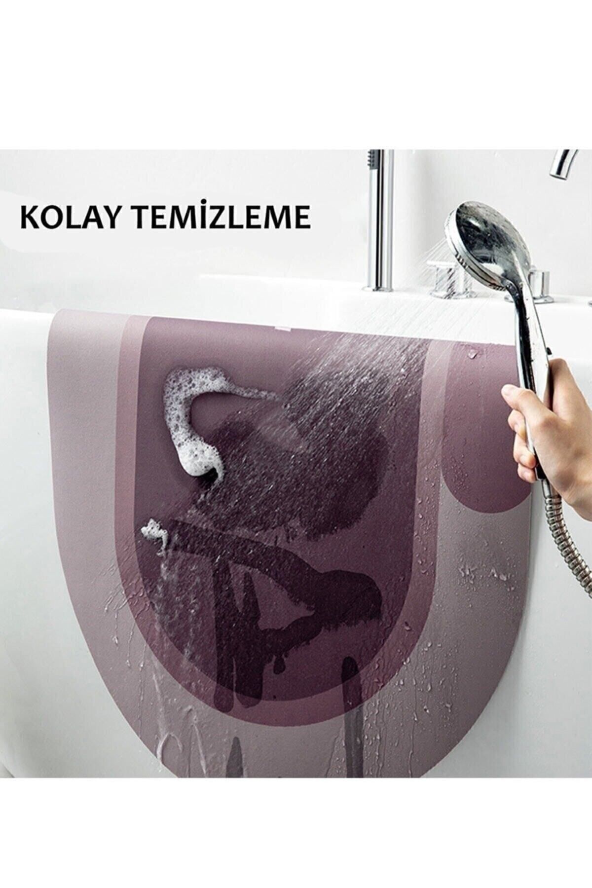 Şık Tasarım Sihirli Su Emici Banyo Lavabo Tuvalet Paspası Kaymaz Tabanlı Abdest Paspası