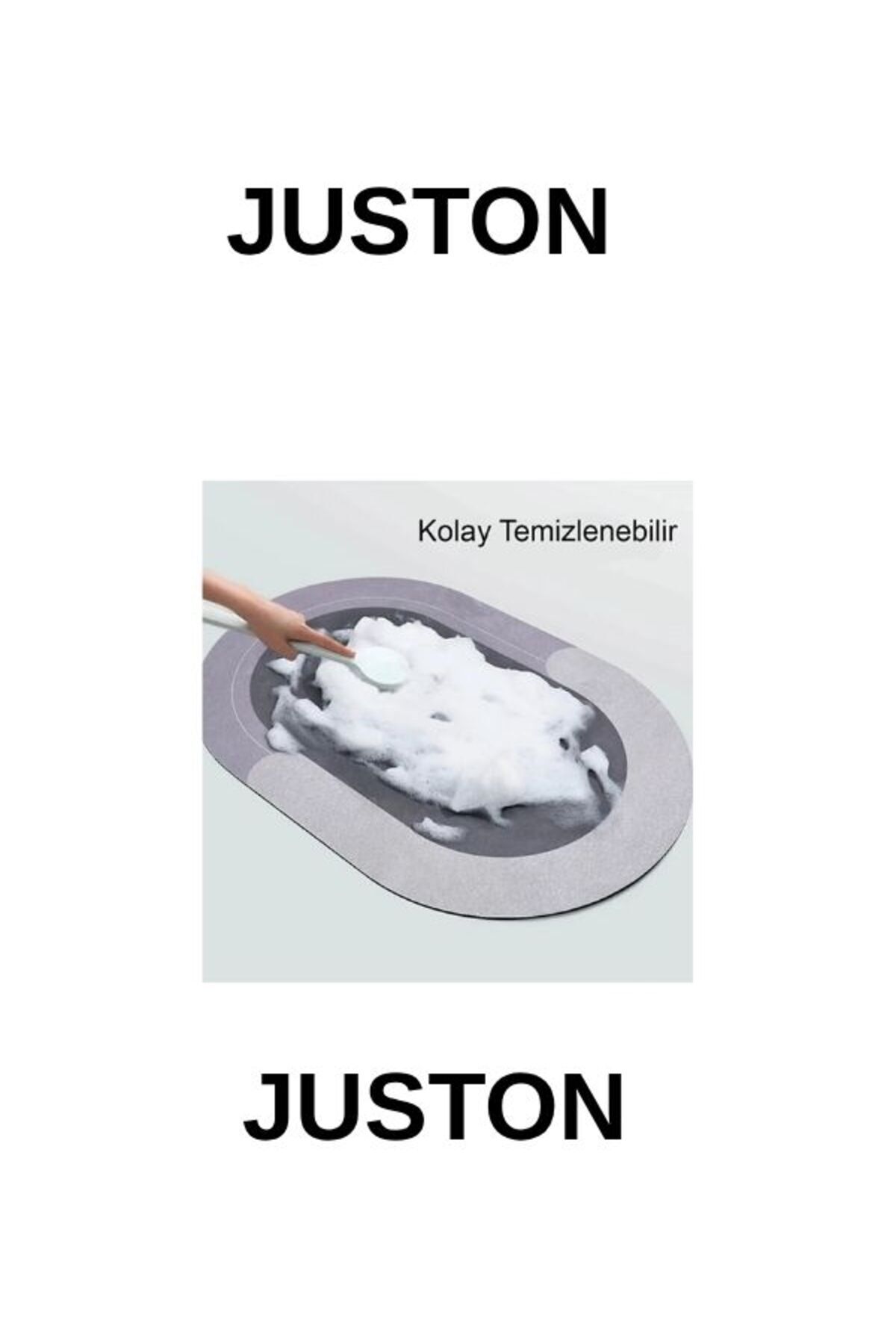 Juston Su Emici Paspas Şık Tasarım Abdest Paspası Kaymaz Taban Diyatom 40*60 Cm