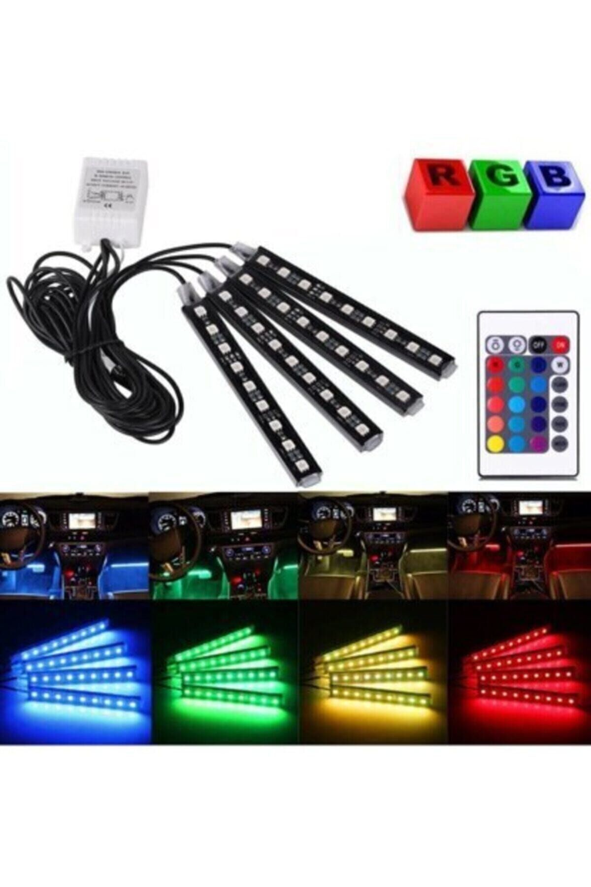 Atmosferik Aydınlatma Araç Içi Ayak Altı Led Müziğe Sese Duyarlı Kumandalı Rgb Tek Ebat