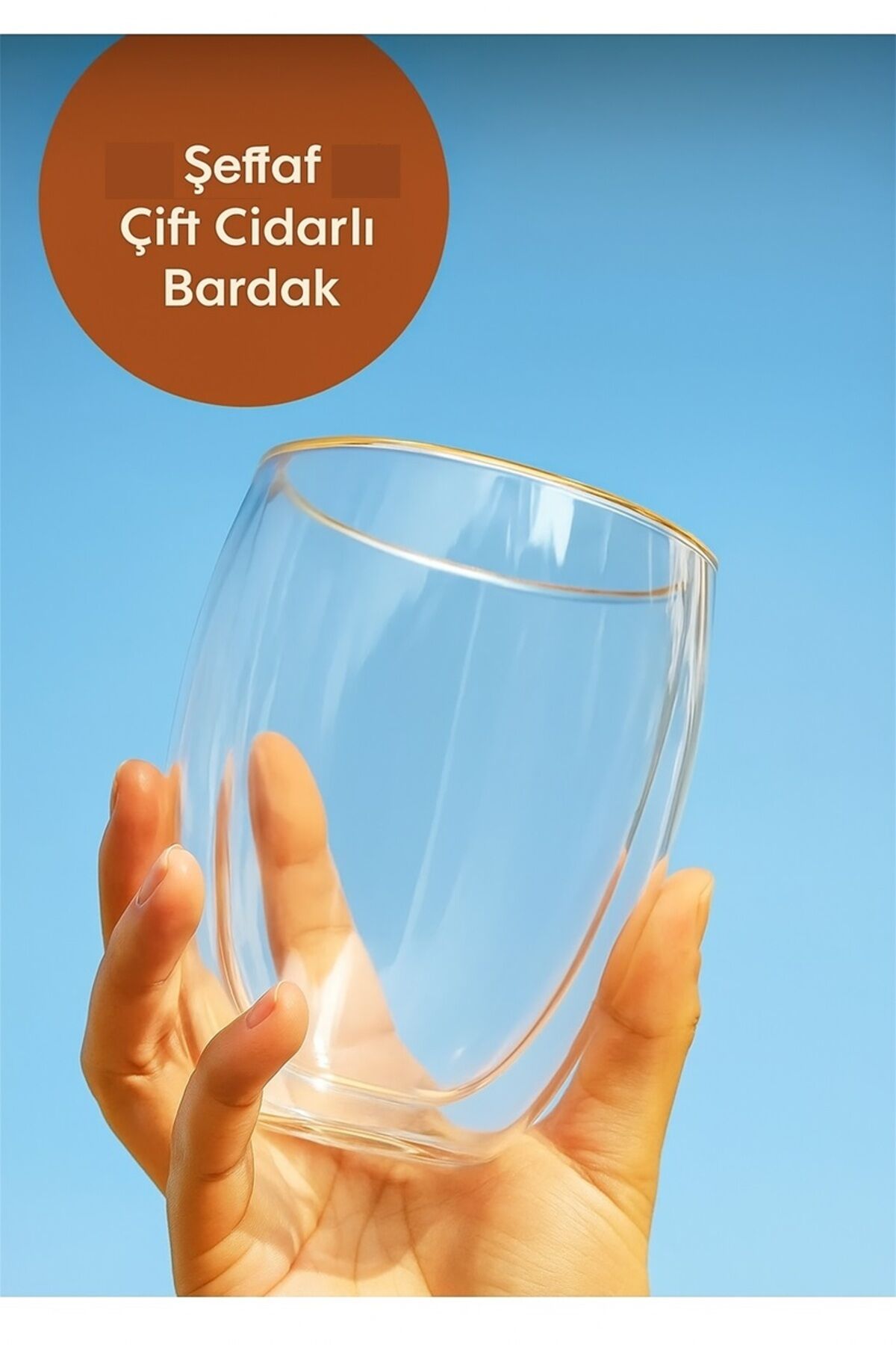 Çift Cidarlı Borosilikat Cam Kahve Sunum Kokteyl Bardağı 200 ml