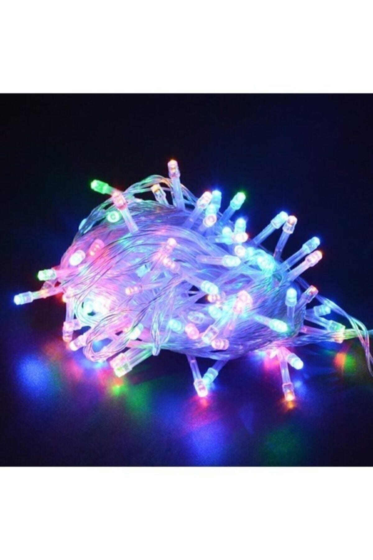 100 Ledli Rgb 10 m Led Yılbaşı Ağaç Süsü rgb karışık renk - Tek Ebat