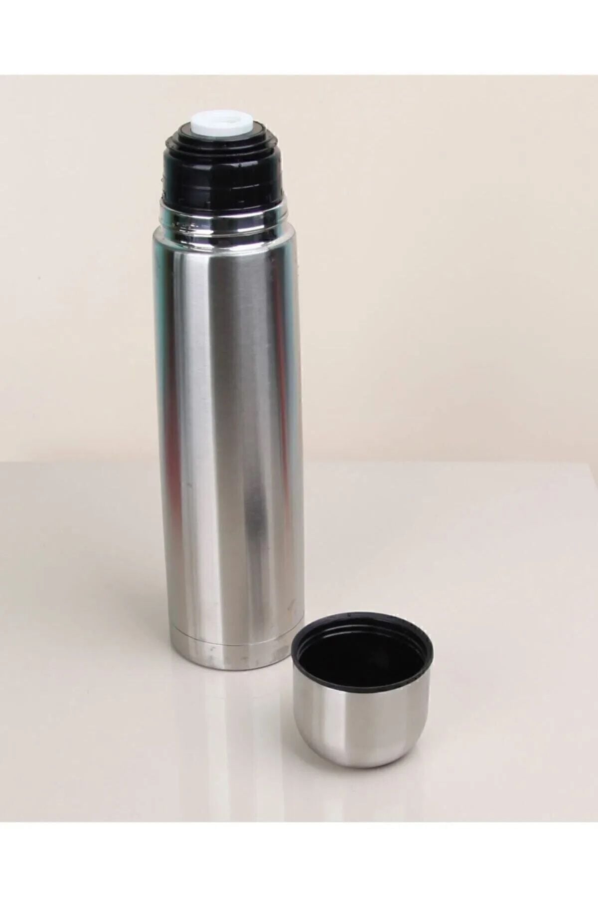 Paslanmaz Çelik Termos  Bardak Özellikli Kapak 1000 ml 1 Litre