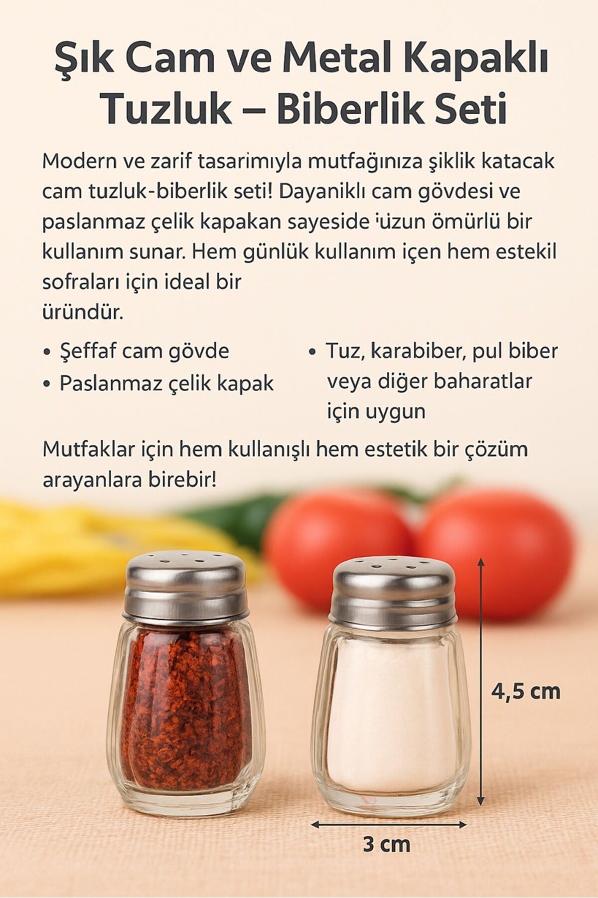 Salty Cam 1 Adet Tuzluk 20ml Oval Tek Kişilik Tuzluk-karabiberlik Seti Paslanmaz Çelik Kapak Beyaz - Tek Ebat