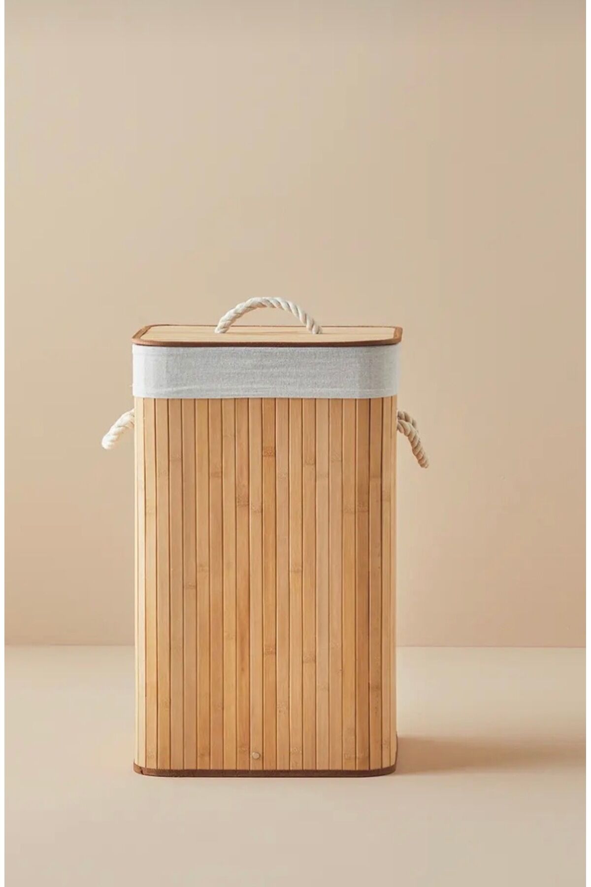 Katlanabilir Bambu Kirli Çamaşır Sepeti Fma332135 Naturel - Tek Ebat - 35 x 35