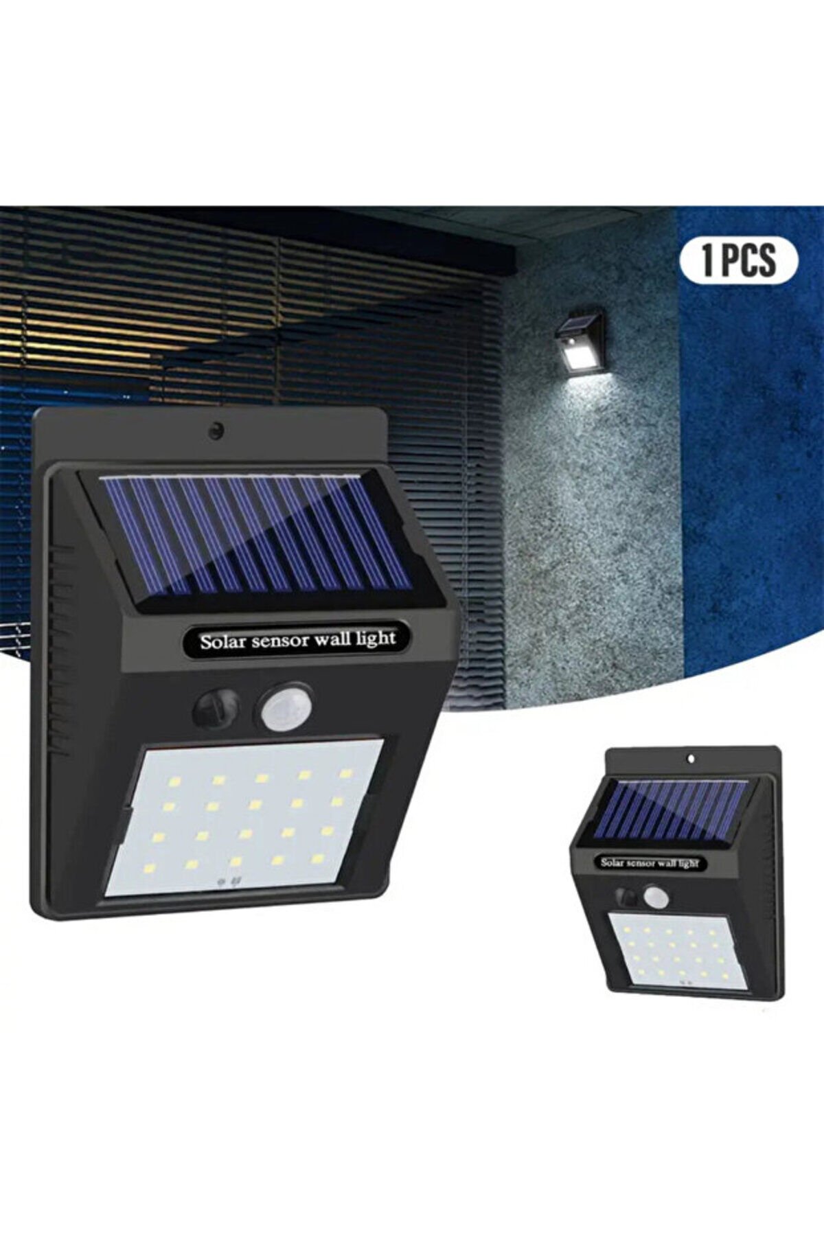 Güneş Enerjili Hareket Sensörlü 140 Led Bağ Bahçe Garaj Ev Aydınlatma Lambası Glrshop