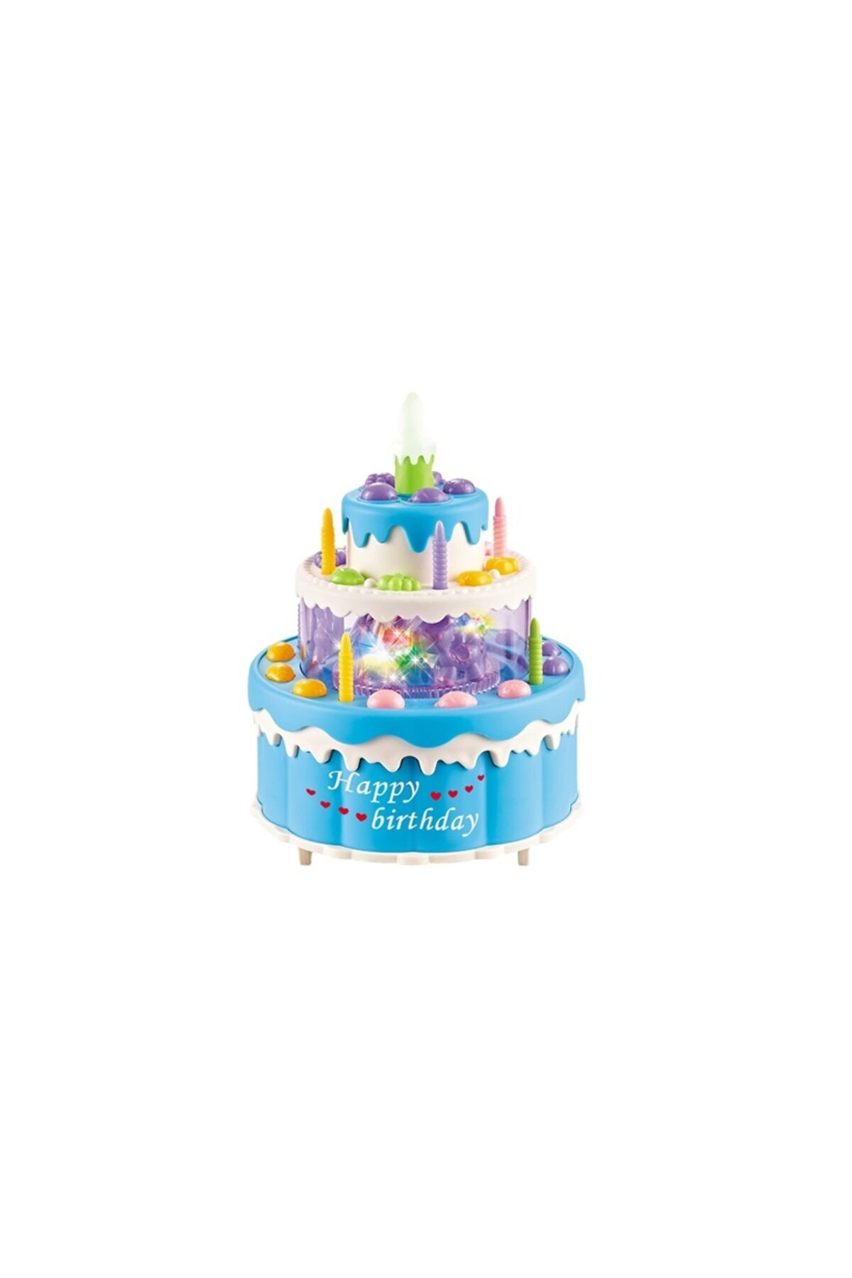 Hareketli Müzikli Işıklı Doğum Günü Pasta Oyuncağı çarp dön| Happy Birthday Pasta kyf-pastaoyuncakmavi_2