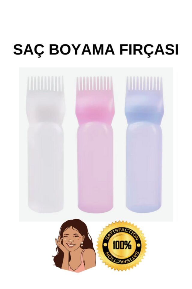 Taraklı Saç Boyama Şişesi Saç Bakım Yağı Uygulama Tarağı Saç Dip Boyası Uygulama Şişesi