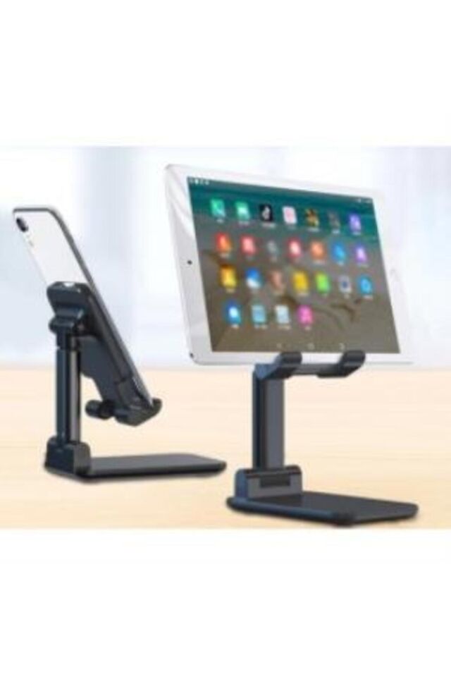 Katlanabilir Masaüstü Telefon Tutucu Stand Siyah gri - Tek Ebat