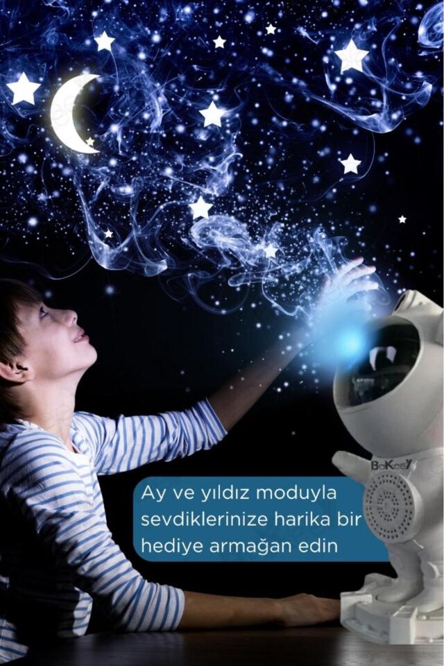 Astronot Gece Lambası Yıldızlı Projeksiyon Cihazı Tavan Aydınlatma Masa Ev Çocuk Oda Dekorasyon