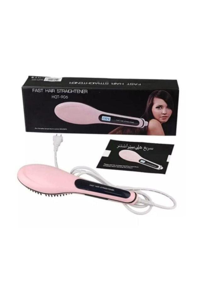 Profesyonel Elektrikli Saç Düzleştirici Tarak Fast Hair Straightenerr Pembe Tarak