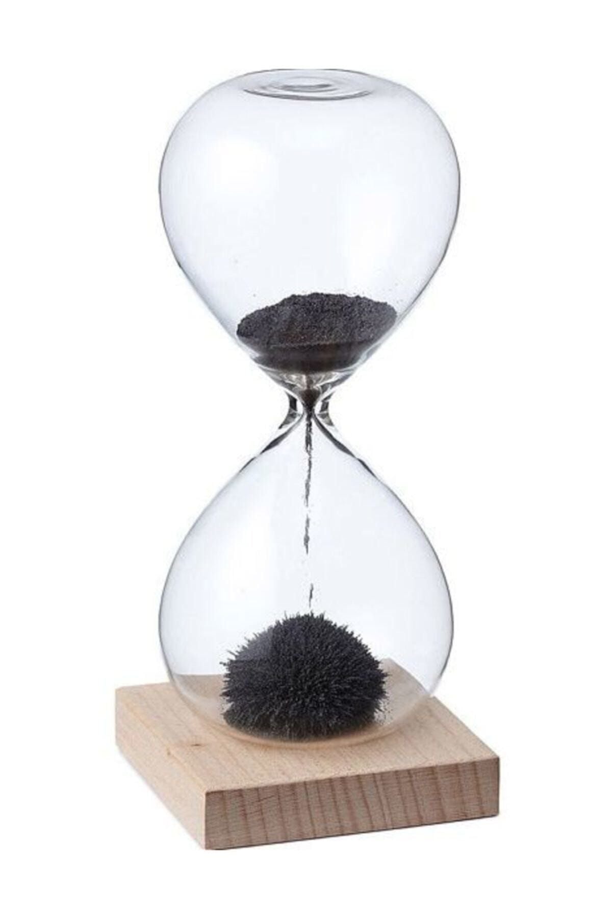 Mıknatıslı Manyetik Kum Saati Masif Ağaç Nihaleli