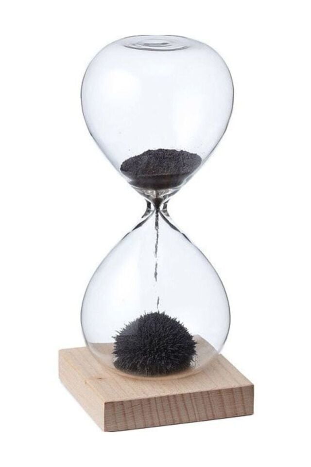 Mıknatıslı Manyetik Kum Saati Masif Ağaç Nihaleli