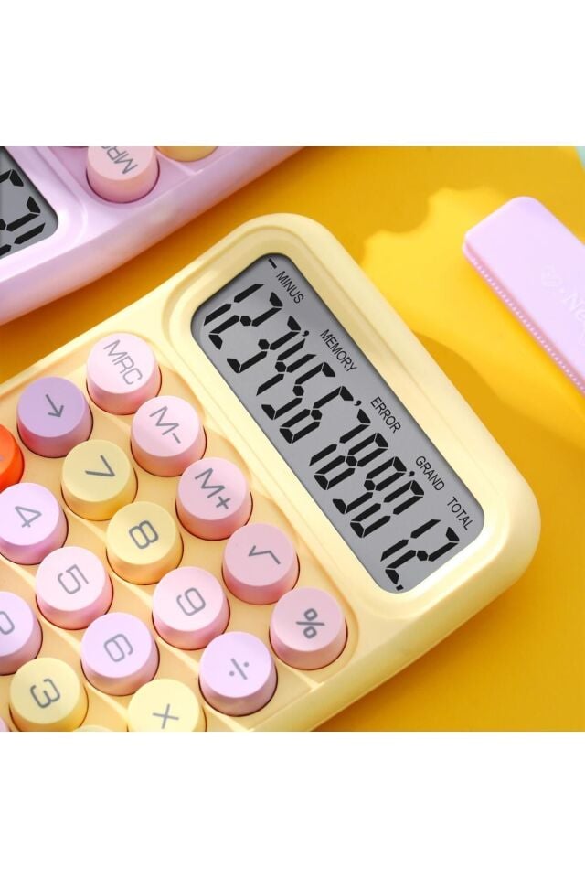 Mio CL12 Mekanik Tuşlu 12 Haneli Büyük Ekranlı 4 Fonksiyonlu Hesap Makinesi - Sarı
