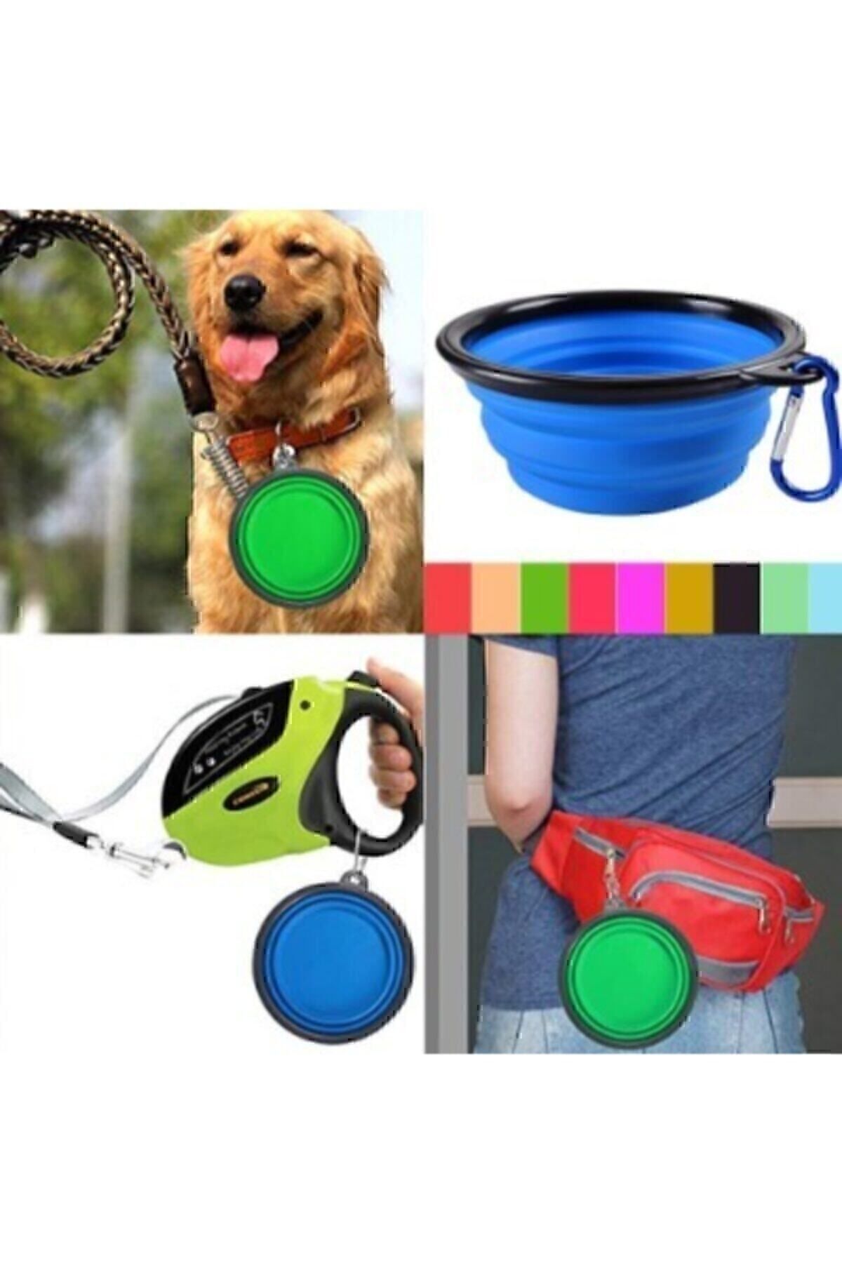 Katlanabilir Kedi Köpek Mama Ve Su Kabı beyaz - Tek Ebat