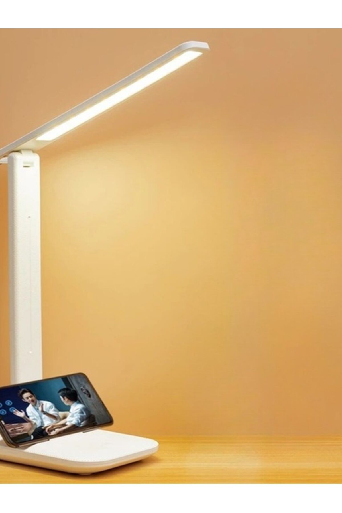 Şarjlı Masa Lambası 3 Renk Dokunmatik Telefon Standlı Kademeli Çalışma Okuma Işığı Gece Lambası 9w