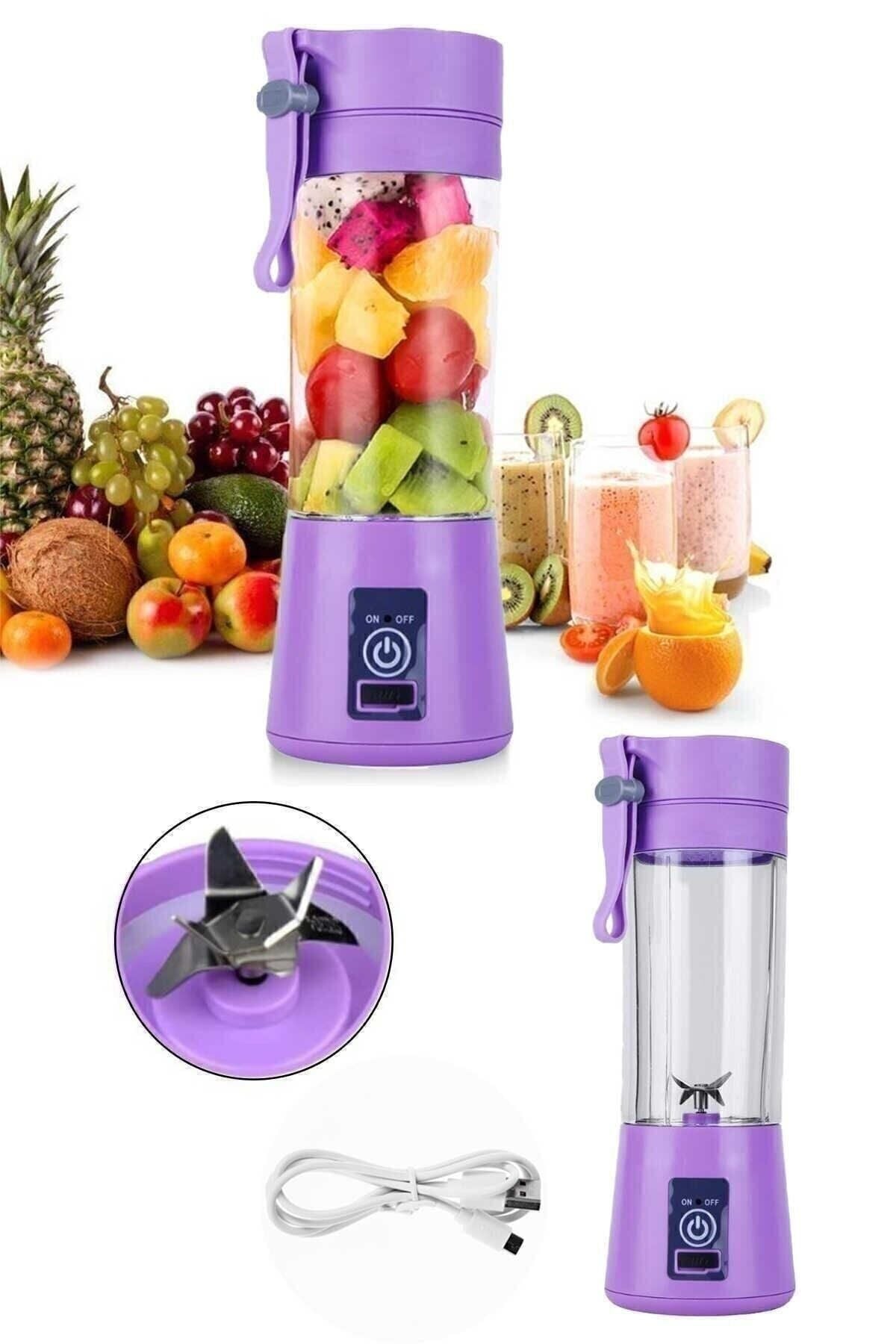 Şarjlı Portatif Taşınabilir El Blenderi Meyve Sıkacağı Mama Karıştırıcı Smoothie Milkshake