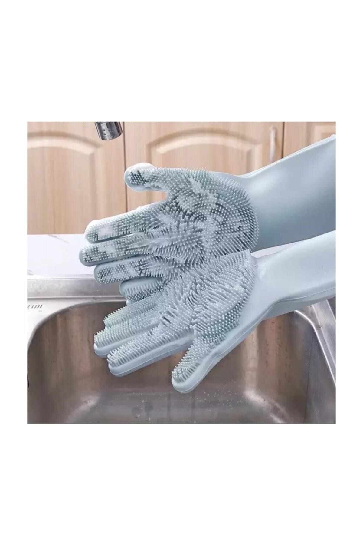 Sihirli Isıya Dayanıklı Silikon Çok Amaçlı Bulaşık Eldiven Fırçası Magic Gloves Tek Ebat