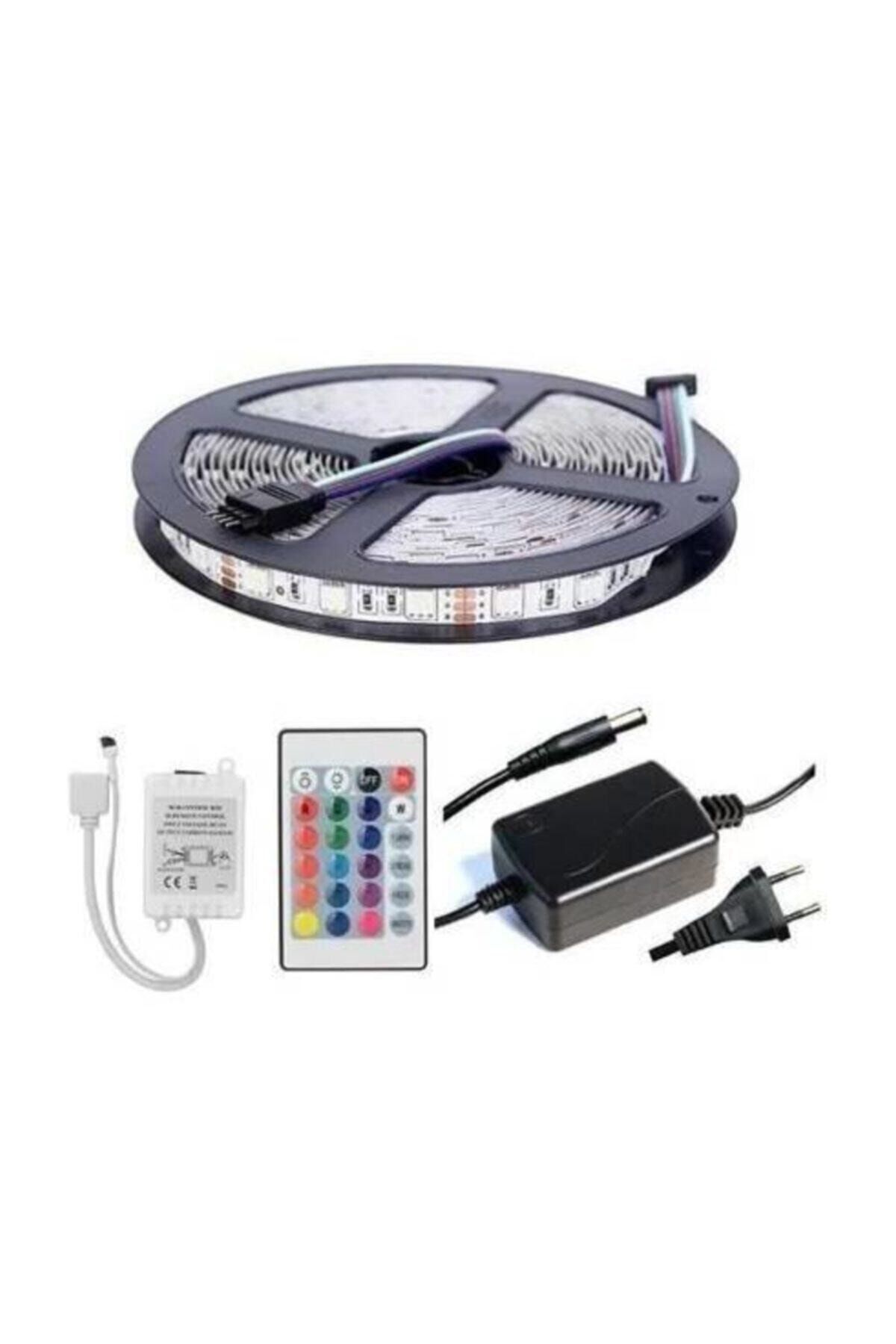 3 Çipli Büyük Adaptörlü 5 Mt 16 Renkli Set Rgb Şerit Led+kumanda NoColor-c9c73a73 - Tek Ebat