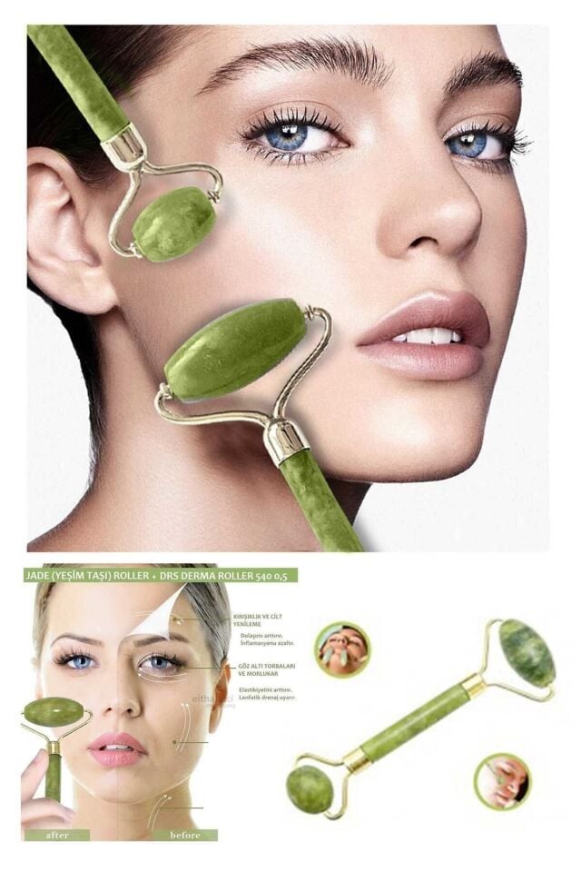 2'li Yeşim Taşı Yüz Masaj Aleti