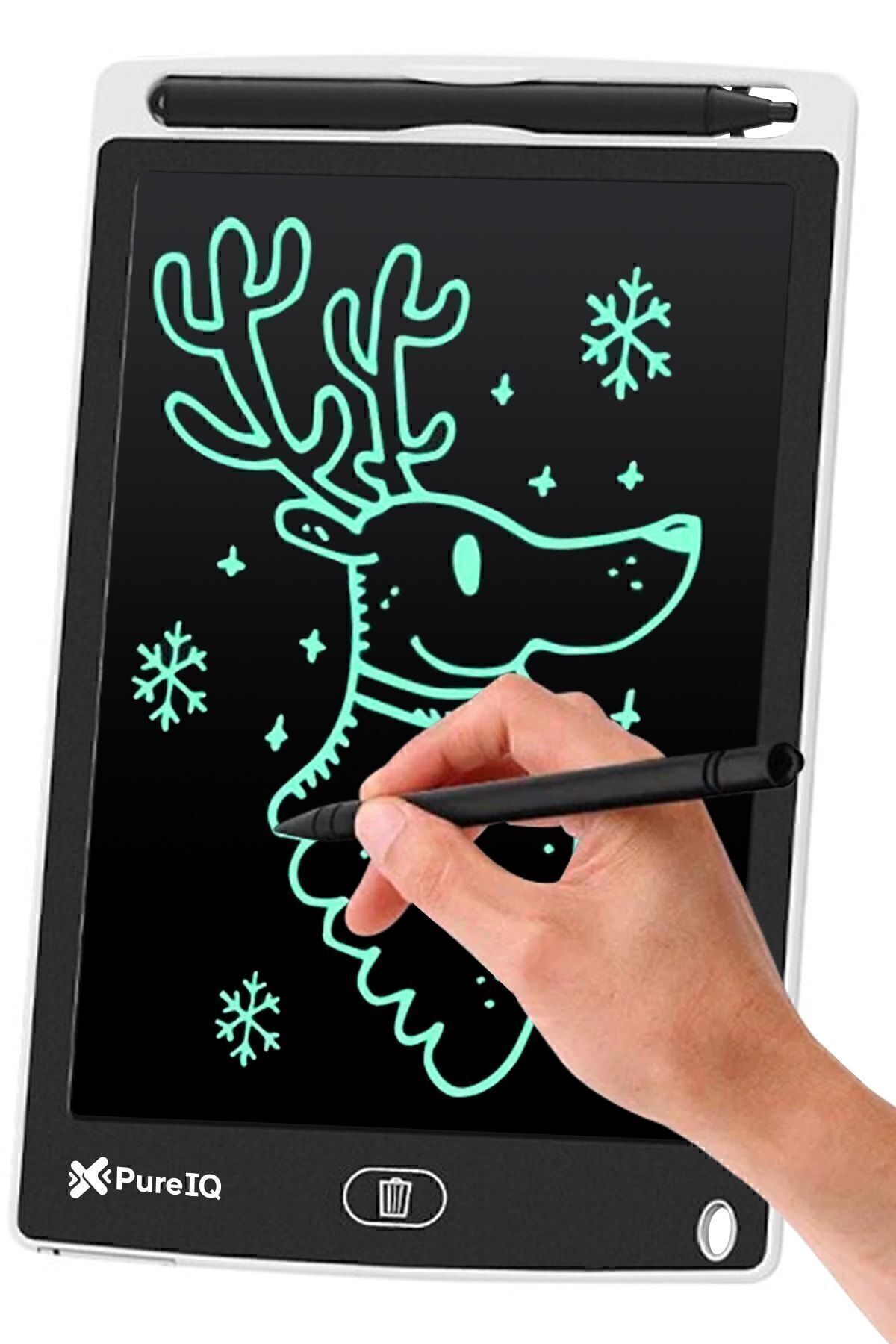Çocuk LCD Yazı Çizim Tableti 8.5 inç – Kalemli, Silinebilir, Eğitim, Eğlence ve Not Etmek için BEYAZ - Tek Ebat