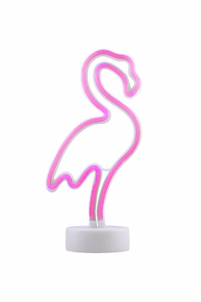 Pembe Flamingo Model Neon Led Işıklı Masa Lambası Dekoratif Aydınlatma Gece Lambası pembe - Tek Ebat