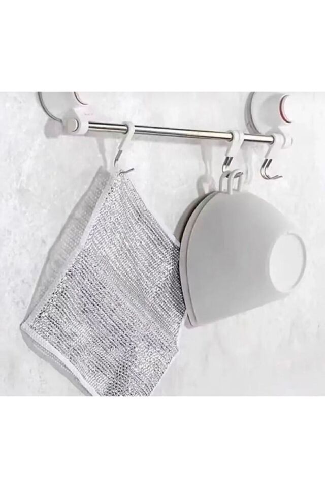 5 Adet 20x20 Inox Tel Bez Bulaşık Bezi, Zor Kir Bezi, Mutfak Banyo Bezi Çift Katlı Çok Amaçlı Bez