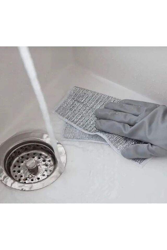 5 Adet 20x20 Inox Tel Bez Bulaşık Bezi, Zor Kir Bezi, Mutfak Banyo Bezi Çift Katlı Çok Amaçlı Bez