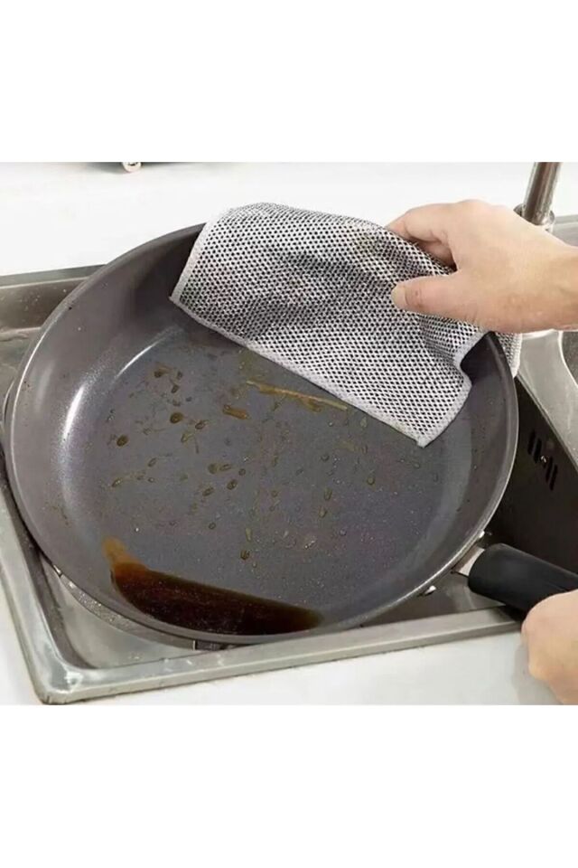 5 Adet 20x20 Inox Tel Bez Bulaşık Bezi, Zor Kir Bezi, Mutfak Banyo Bezi Çift Katlı Çok Amaçlı Bez