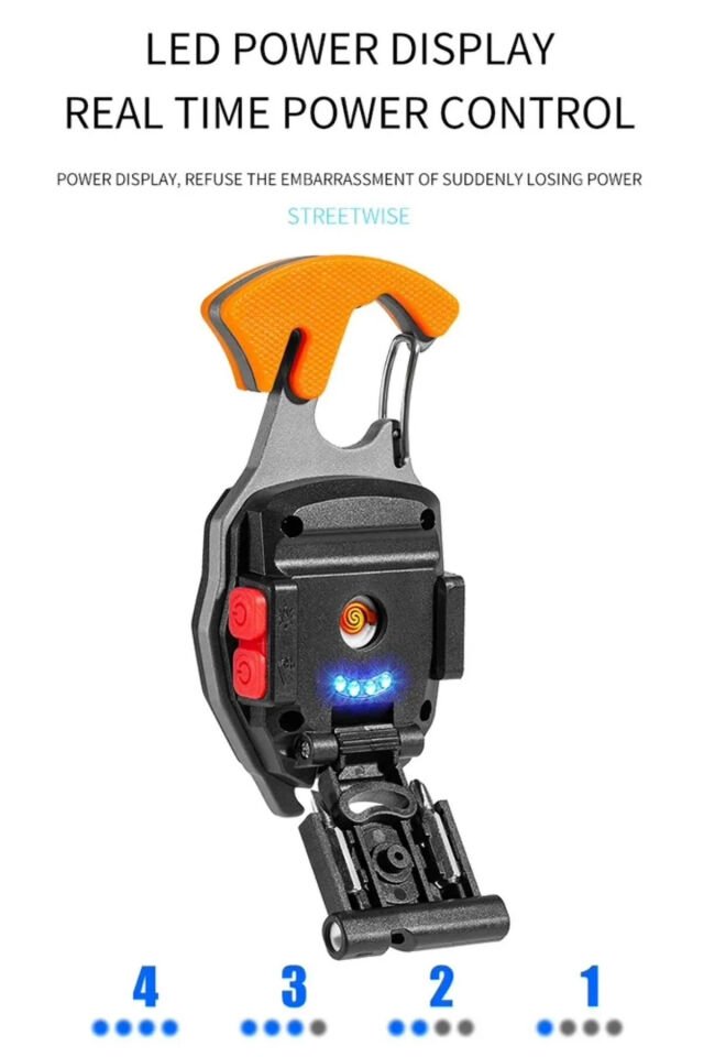 Robocop Pro Kamp Feneri Çok Fonksiyonlu Fener Anahtarlık Usb Çakmaklı Cam Kırıcı Kemer Kesici