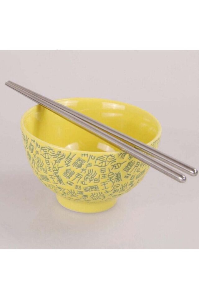 Metal Chopstick Paslanmaz Çelik Çin Çubuğu 5'li Set Yemek Çubukları