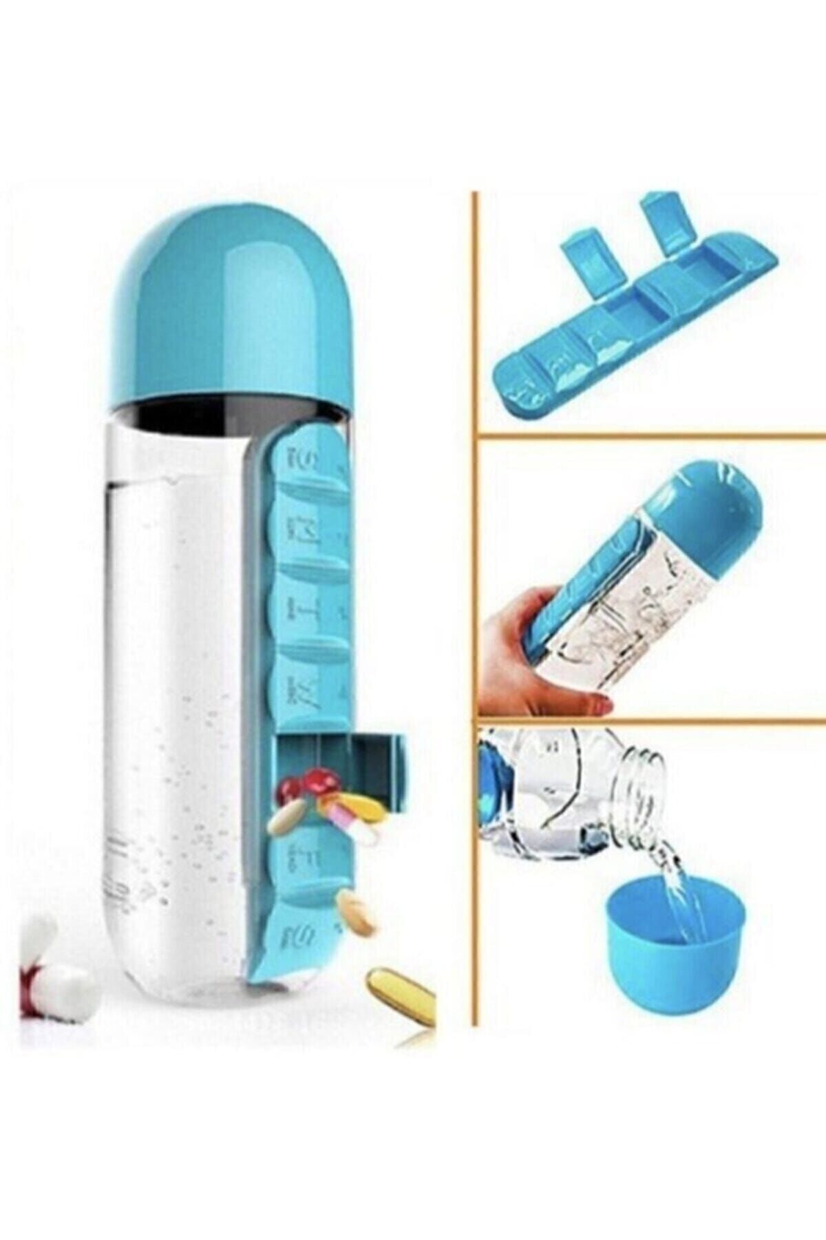 Dahili 7 Günlük Ilaç Organizer Su Şişesi 600 ml