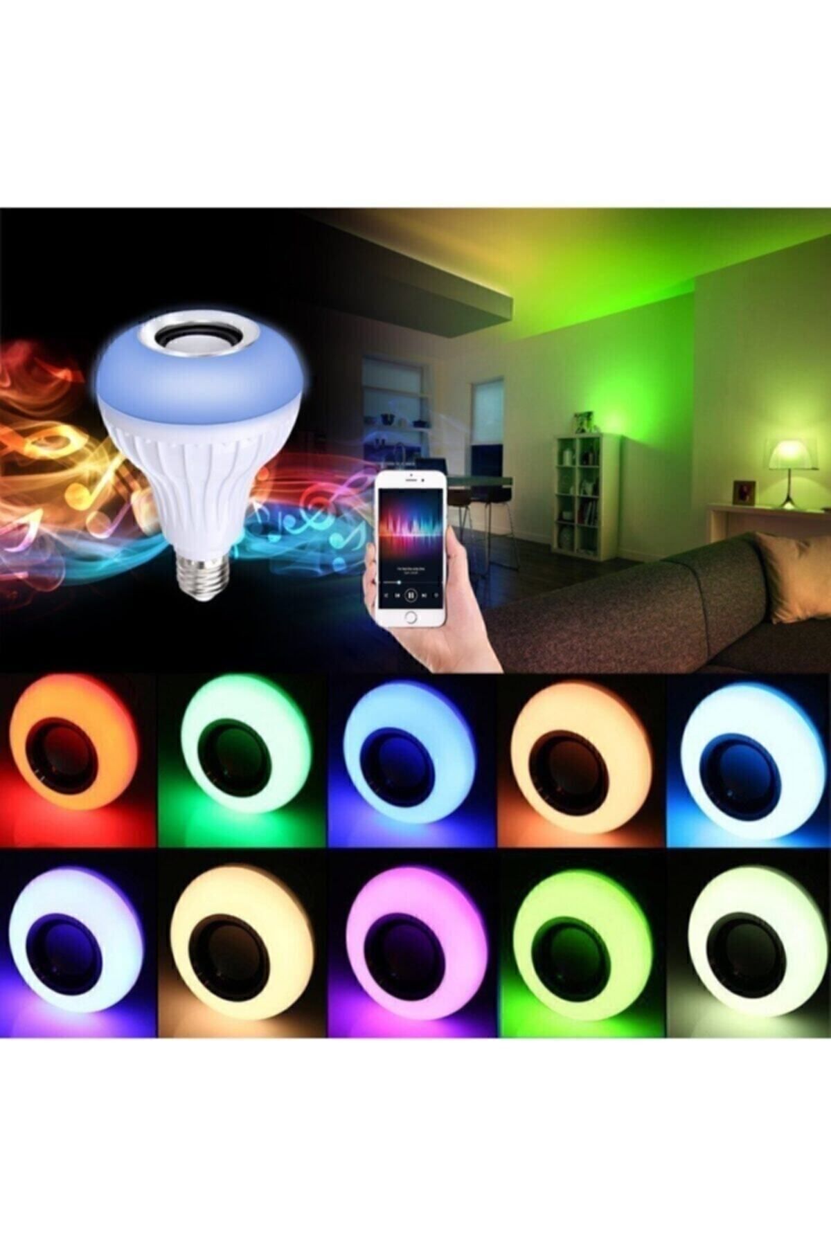 Uzaktan Kumandalı Gece Lambası Bluetooth Hoparlör Rgb Ampul Speaker