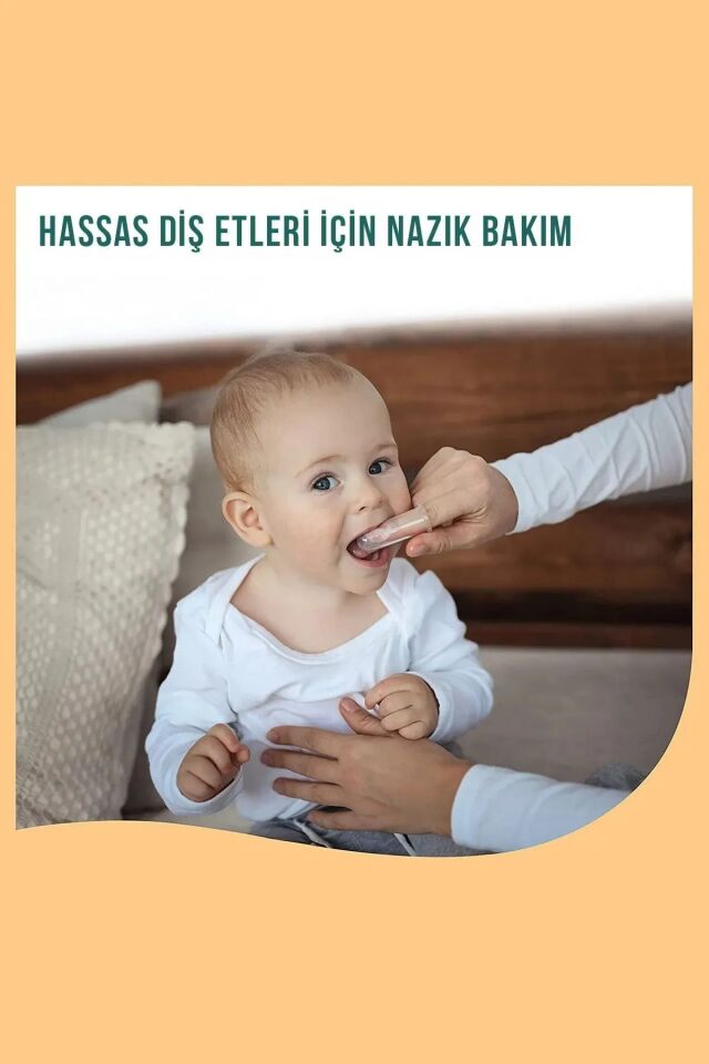 Slikon Parmak Bebek Diş Kaşıyıcı ve Şeffaf Renk Yumuşak Fırça Kutulu Erkek ve Kız Çocuk Ürünleri Beyaz - Tek Ebat