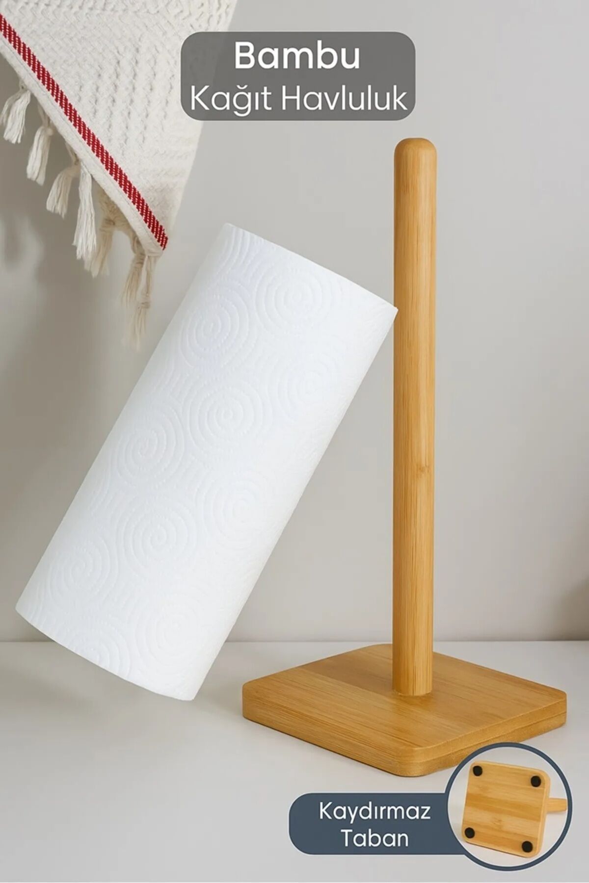 Bambu Kağıt Havluluk – Kaydırmaz Tabanlı, Şık ve Doğal Tasarım ahşap - Tek Ebat - 28 x 13