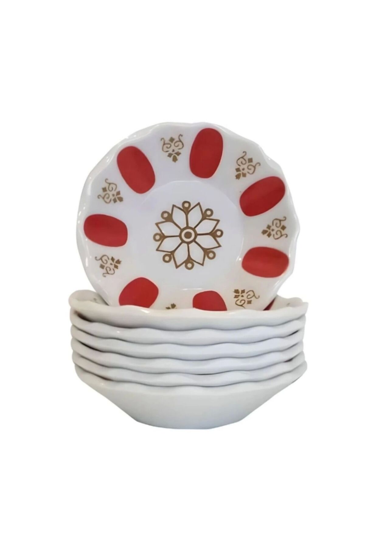 Tria Ml104k Melamin Kırmızı Kahveci Çay Tabağı 6 Lı Glrshop KIRMIZI BEYAZ - Tek Ebat - 10 x 10